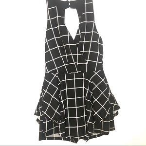 NWT See You Monday Grid Print Romper